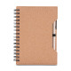 Caderno a6 capa em papelão reciclado com caneta Personalizado