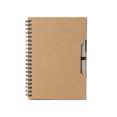 Caderno capa em papelão reciclado com caneta Personalizado