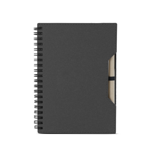 Caderno capa em papelão reciclado com caneta Personalizado