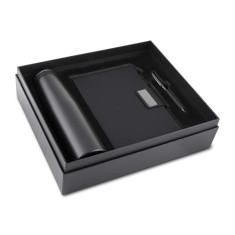 Kit escritório caderno, garrafa e caneta metalica Personalizado