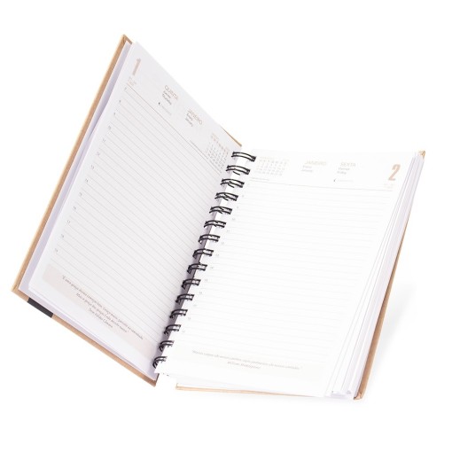 Agenda Diária 2026 em Kraft Personalizada
