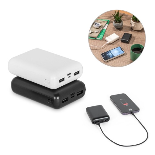 Bateria Portátil em ABS 100% Reciclado 10.000mAh Promocional