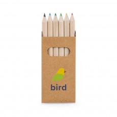 Caixa De Cartão Com 6 Mini Lápis De Cor Personalizado