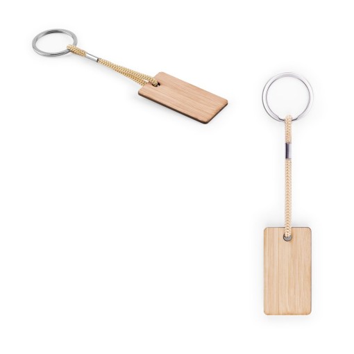 Chaveiro Retangular em Bambu Personalizado