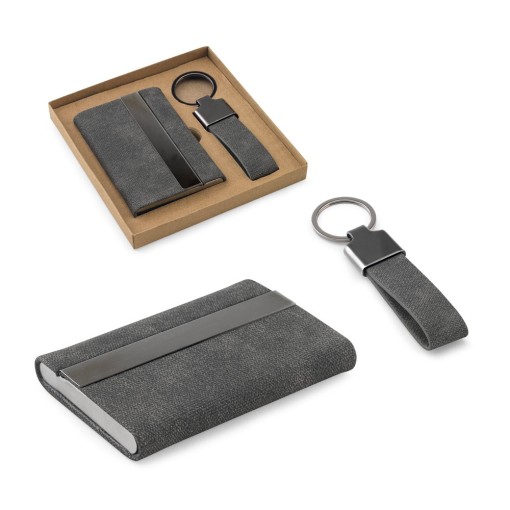 Conjunto de Porta Cartões e Chaveiro Promocional