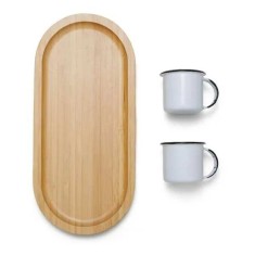 Kit Bandeja e Canecas 3 Peças Personalizado