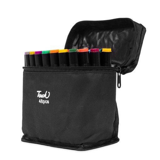 Kit Canetas Marcadoras Pontas Duplas 48 Cores Promocional