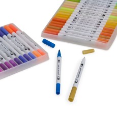 Kit Canetinhas Ponta Dupla 72 Cores Personalizada