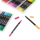 Kit Canetinhas Ponta Dupla Com 100 Cores Personalizado