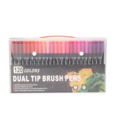 Kit Canetinhas Ponta Dupla Com 120 Cores Personalizado