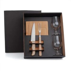 Kit Churrasco com Copos 5 Peças Personalizado 