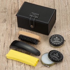 Kit Engraxate Com 5 Peças Estojo Em Couro Sintético Personalizado