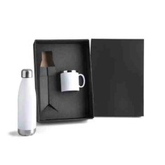Kit Garrafa e Caneca Branca Personalizado