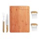 Kit Para Churrasco Em Bambu / Madeira / Inox - 5 Peças Personalizado