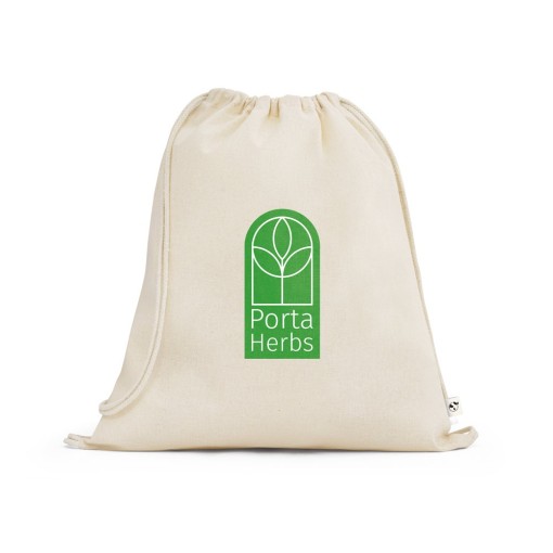 Sacola Tipo Mochila 100% Algodão Orgânico Personalizado 
