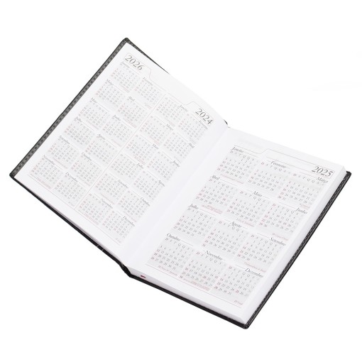 Agenda Diária Couro Sintético Personalizada 2026