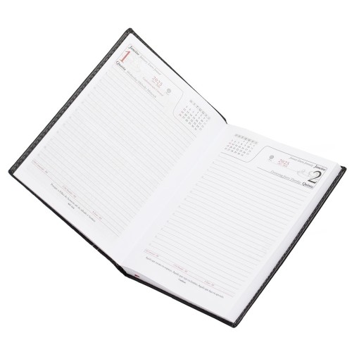 Agenda Diária Couro Sintético Personalizada 2026