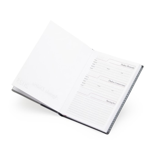 Agenda Diária em Couro Sintético 2026 Personalizada