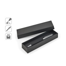 Caneta esferográfica em aço inox com acabamento brilhante e escrita preta Dokumental® Personalizada