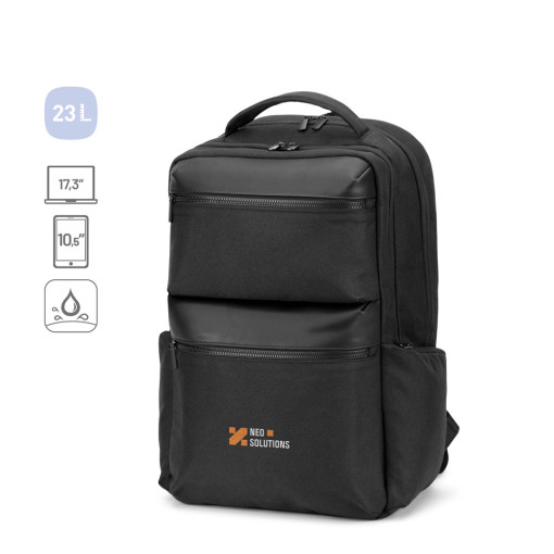 Mochila em twill reciclado resistente à água com dois bolsos frontais de grande dimensão (17'3