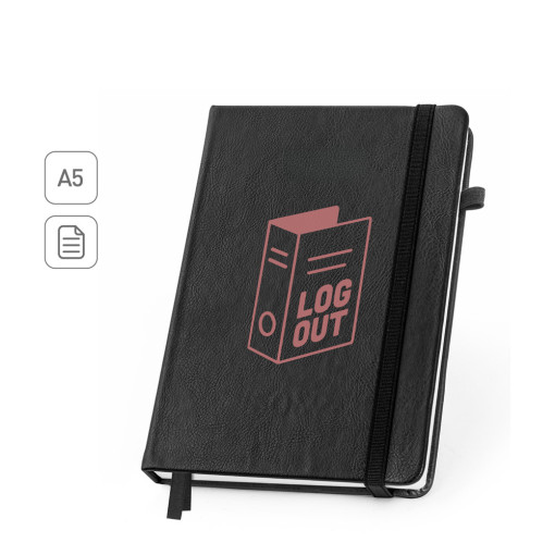 Caderno em PU à base de água com agenda integrada e página pautadas Personalizado