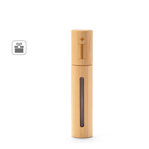 Borrifador de perfume recarregável, com invólucro em bambu natural Personalizado