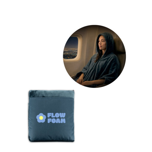 Manta 3 em 1 em tecido polar (220 g/m²) ideal para viagens Personalizada