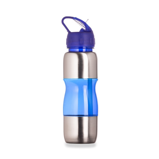 Squeeze plastico com metal 600ml com logotipo
