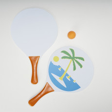 Kit frescobol 2 raquetes e 1 bolinha para brinde