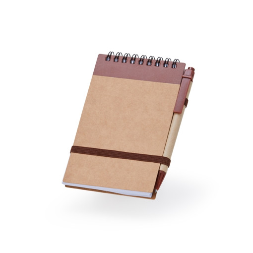 Bloco de anotações ecológico com caneta para brinde