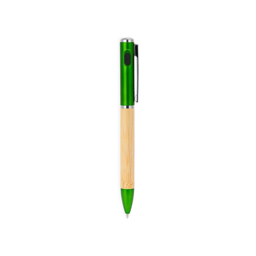 Caneta metal e bambu com led personalizado