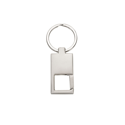 Chaveiro de metal retangular  com logotipo