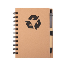 Caderno ecológico com caneta para brinde