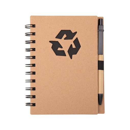 Caderno ecológico com caneta para brinde
