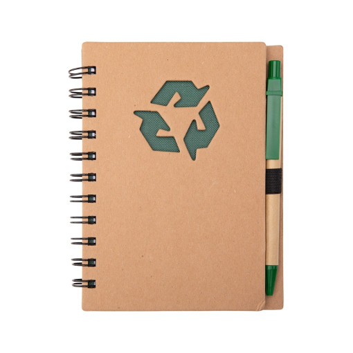Caderno ecológico com caneta para brinde
