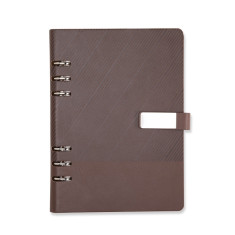 Caderno fichário couro sintético promocional