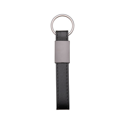 Chaveiro metal com couro sintético personalizado