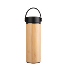 Garrafa térmica bambu 400ml com logotipo